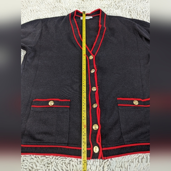 Cathy Daniels black cardigan- size large - Picture 5 of 9